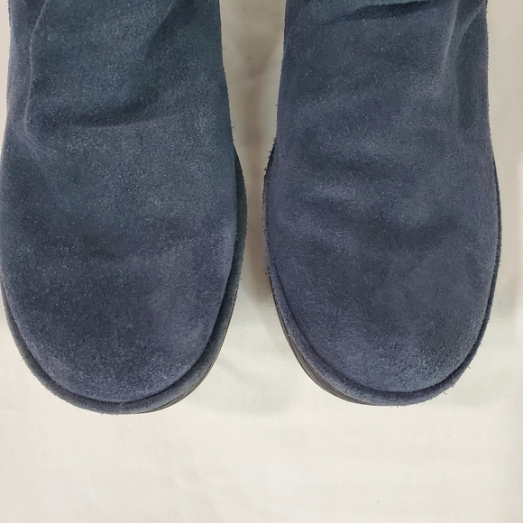 Fly London Women's Size EU 37 Yama Blue Suede Ankle Boots Wedge Lace Up - Picture 6 of 11
